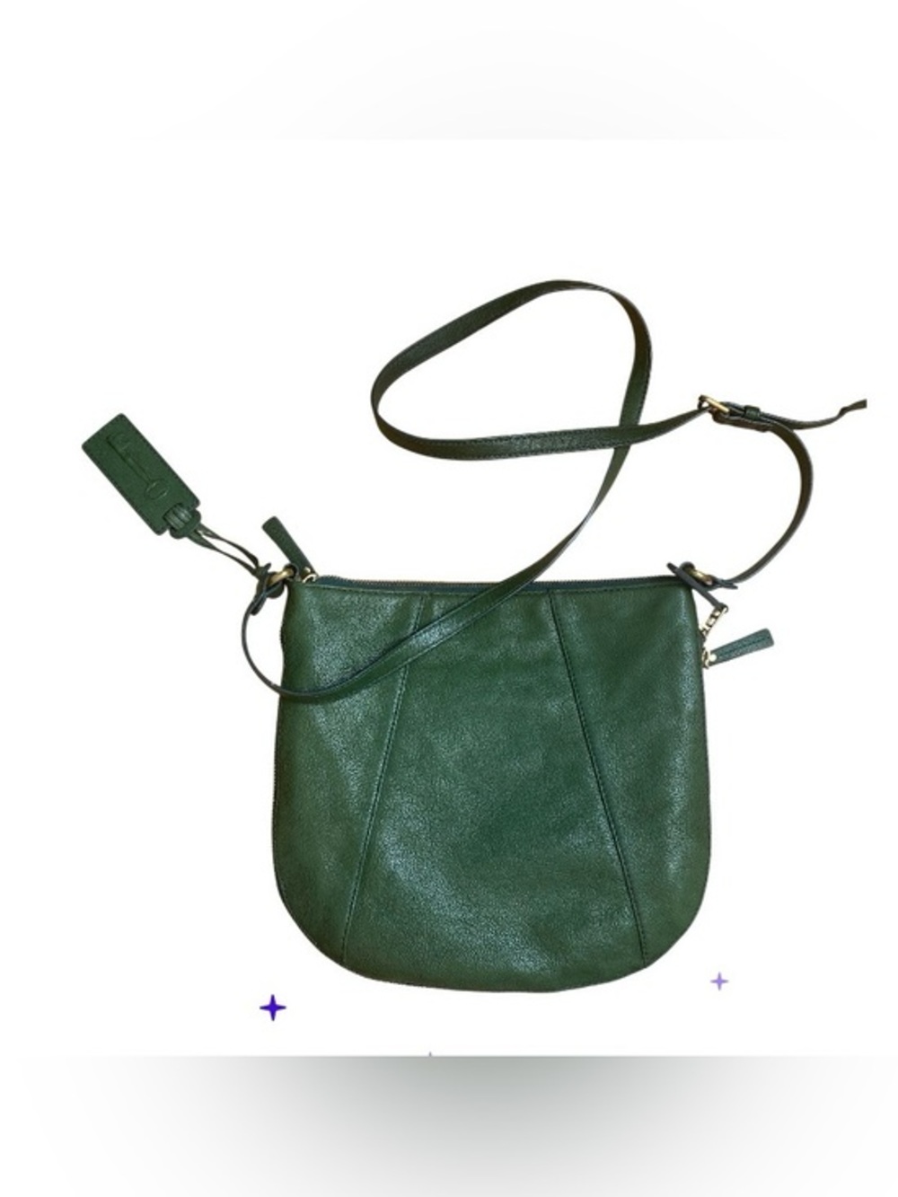 FOSSIL GWEN TOP ZIP SADDLE GREEN LEATHER CONVERTIBLE CROSSBODY,HAND BAG,PURSE